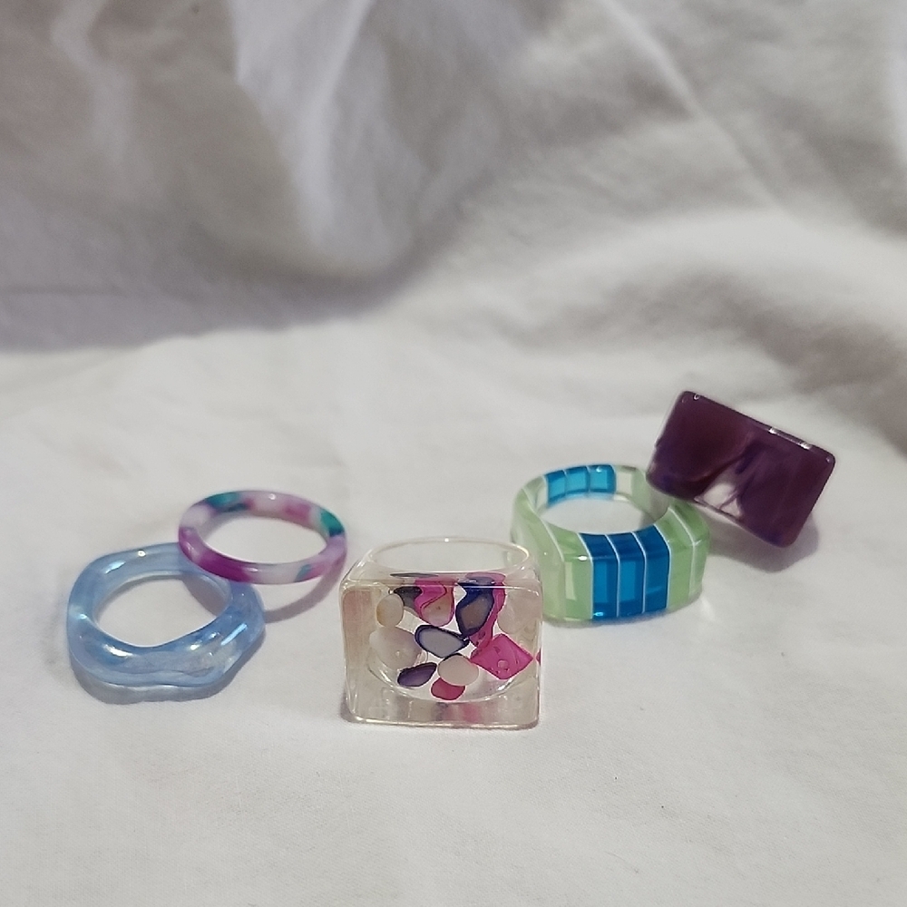 Colorful Acrylic Rings Set